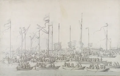 Célébration sur la Tamise près de Whitehall, après le couronnement de Jacques II (1633-1701)